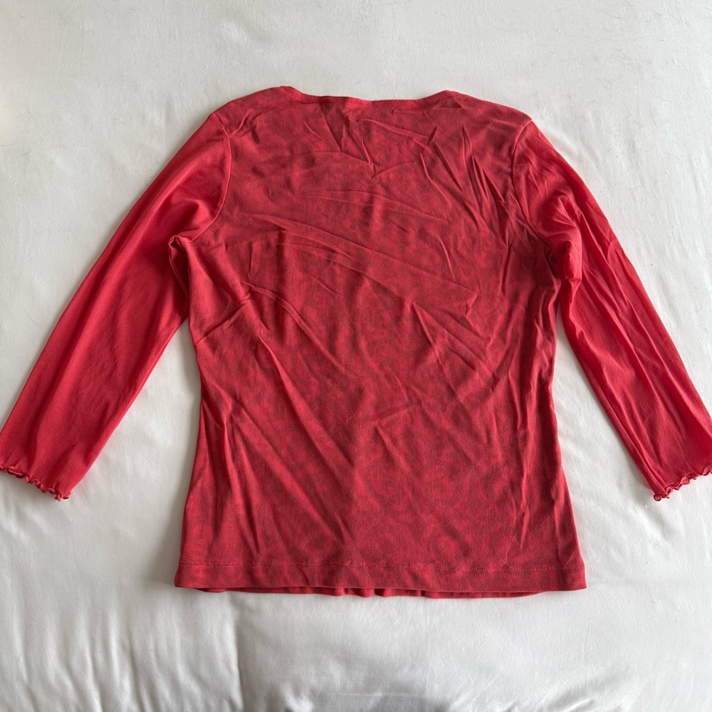 Y2K Mesh Quarter Sleeve Top - Picture 5 of 6